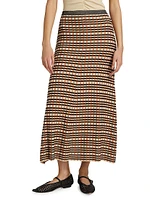 Amal Checked Jacquard Knitwear Skirt