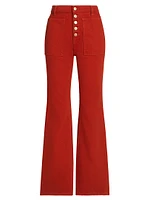 Lou Flared Button-Fly Jeans