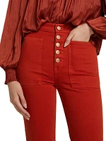 Lou Flared Button-Fly Jeans