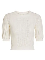 Gemma Silk-Cotton Pointelle Top