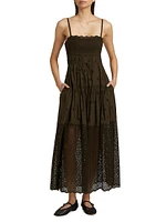 Isadore Cotton Voilé Eyelet Midi-Dress