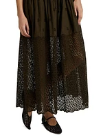 Isadore Cotton Voilé Eyelet Midi-Dress