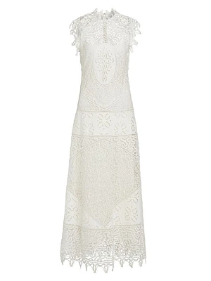 Flora Eyelet & Lace Linen Dress