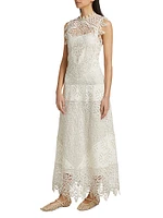 Flora Eyelet & Lace Linen Dress