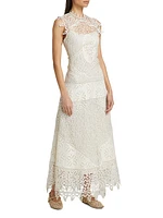 Flora Eyelet & Lace Linen Dress