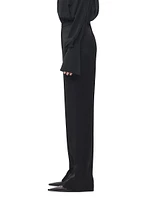 Mid-Rise Pintuck Trousers