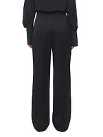 Mid-Rise Pintuck Trousers