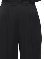 Mid-Rise Pintuck Trousers