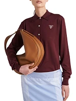 Long-Sleeved Silk Polo Shirt