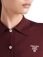 Long-Sleeved Silk Polo Shirt