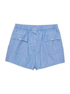 Striped Poplin Shorts