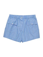 Striped Poplin Shorts