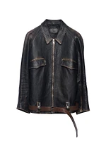 Leather Blouson Jacket