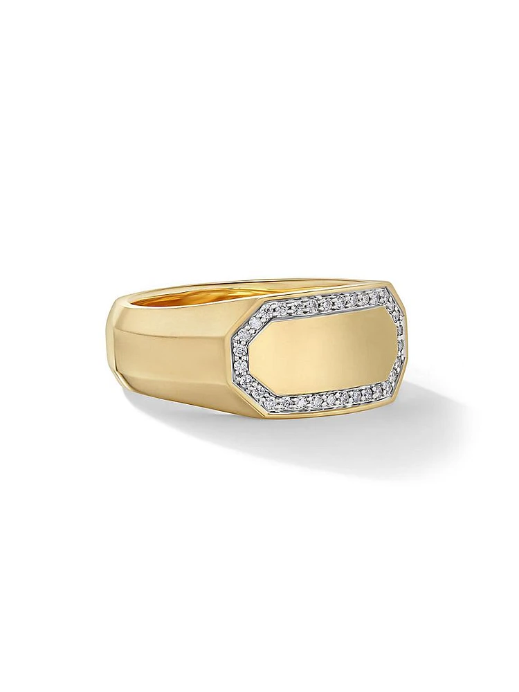 Streamline Cigar Band Ring in 18K Yellow Gold, 10.5MM