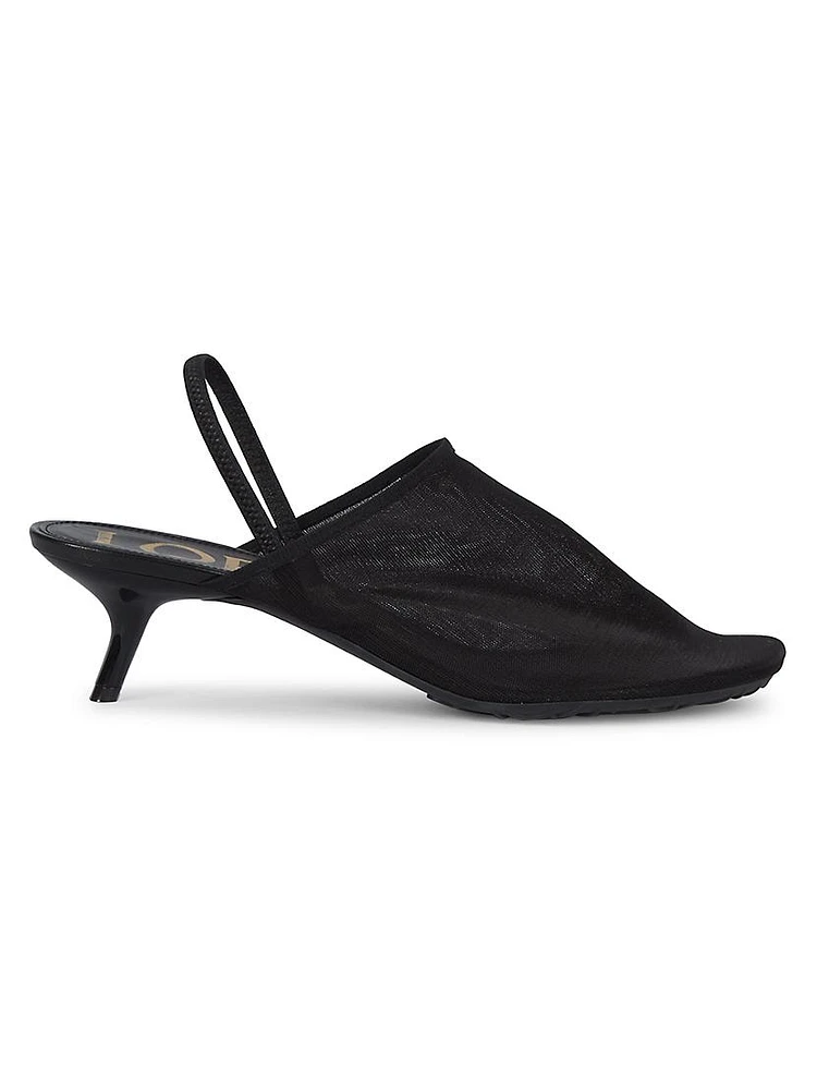 Petal 45MM Mesh Slingback Mules