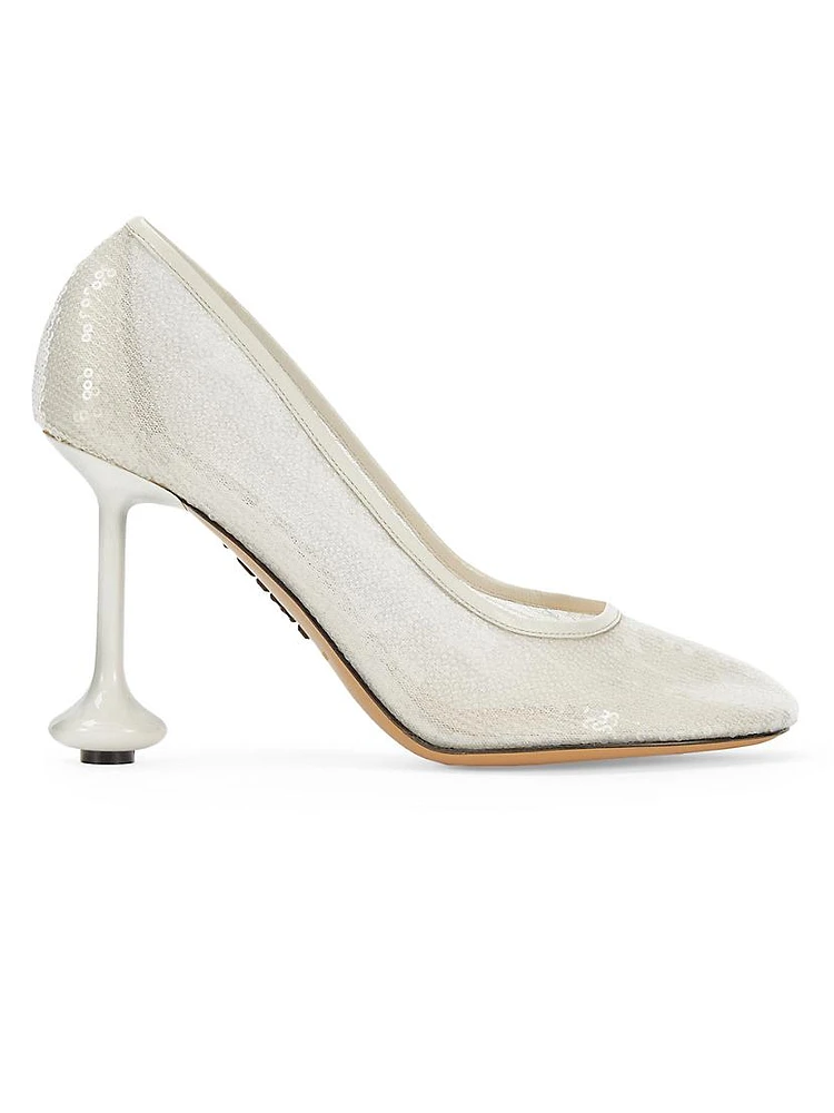 Toy 90MM Sequin Sculptural Pumps