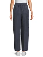 Silk Straight-Leg Cargo Pants