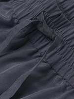 Silk Straight-Leg Cargo Pants