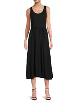 Jersey Scoopneck Midi-Dress