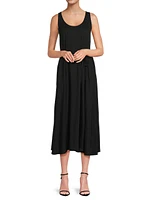 Jersey Scoopneck Midi-Dress