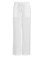 Gauze Cotton Wide-Leg Pants