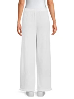 Gauze Cotton Wide-Leg Pants