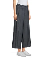 Cotton Wide-Leg Crop Pants