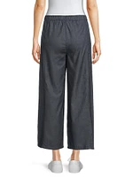 Cotton Wide-Leg Crop Pants