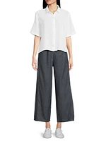 Cotton Wide-Leg Crop Pants