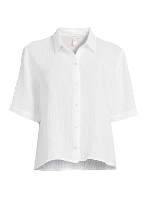 Gauze Cotton Short-Sleeve Shirt