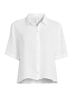 Gauze Cotton Short-Sleeve Shirt