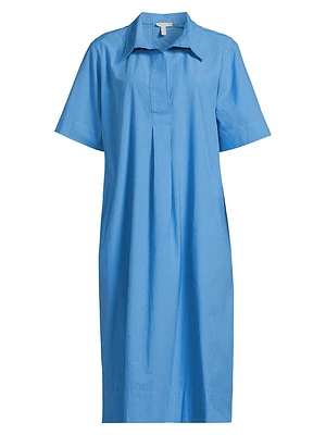 Cotton Short-Sleeve Shirtdress