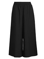 Cotton Wide-Leg Crop Pants