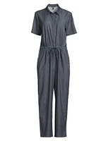 Cotton Drawstring Ankle Jumpsuit