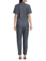 Cotton Drawstring Ankle Jumpsuit