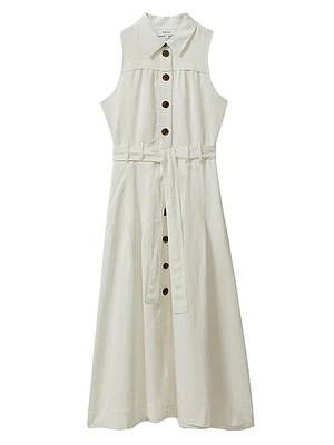 Heidi Linen-Blend Sleeveless Shirtdress