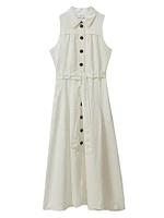 Heidi Linen-Blend Sleeveless Shirtdress