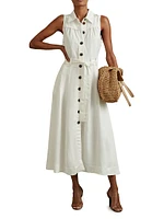 Heidi Linen-Blend Sleeveless Shirtdress