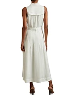 Heidi Linen-Blend Sleeveless Shirtdress