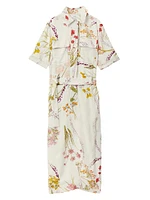 Faya Floral Tie-Waist Shirtdress