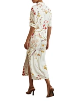 Faya Floral Tie-Waist Shirtdress