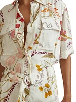 Faya Floral Tie-Waist Shirtdress