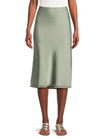 Kat Satin Slip Midi-Skirt