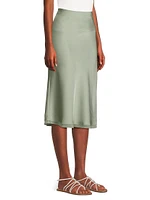 Kat Satin Slip Midi-Skirt