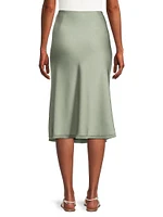 Kat Satin Slip Midi-Skirt