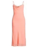 Denise Cowlneck Slip Midi-Dress