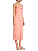 Denise Cowlneck Slip Midi-Dress