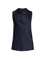 Mika Satin Cowlneck Sleeveless Top