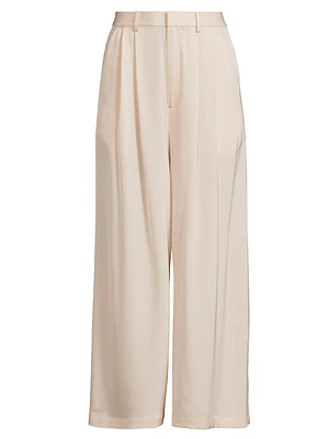 Dean Pleated Wide-Leg Crop Trousers