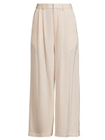 Dean Pleated Wide-Leg Crop Trousers